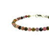 Tourmaline bracelet colored 4 mm smooth sphere, silver