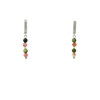 Tourmaline earrings colored 4mm smooth layer