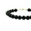 Tourmaline bracelet black 7 mm, silver