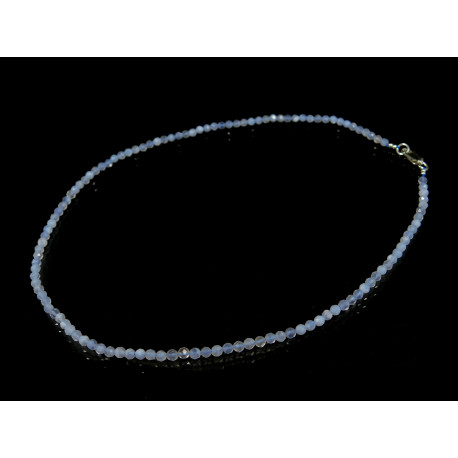 Ожерелье Сапфирин грань 4мм + серебро 