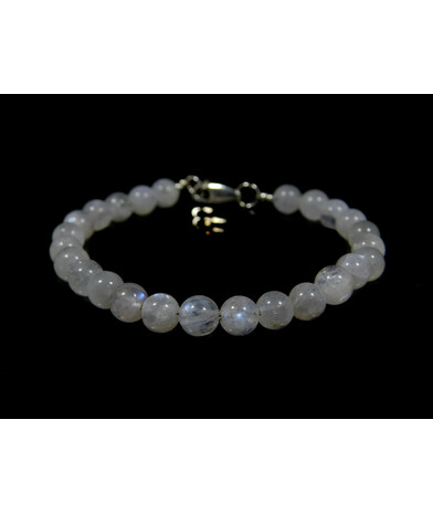 Bracelet Moonstone 6 mm, silver