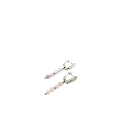 Kunzite earrings 4 mm facet