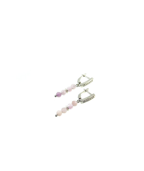 Kunzite earrings 4 mm facet