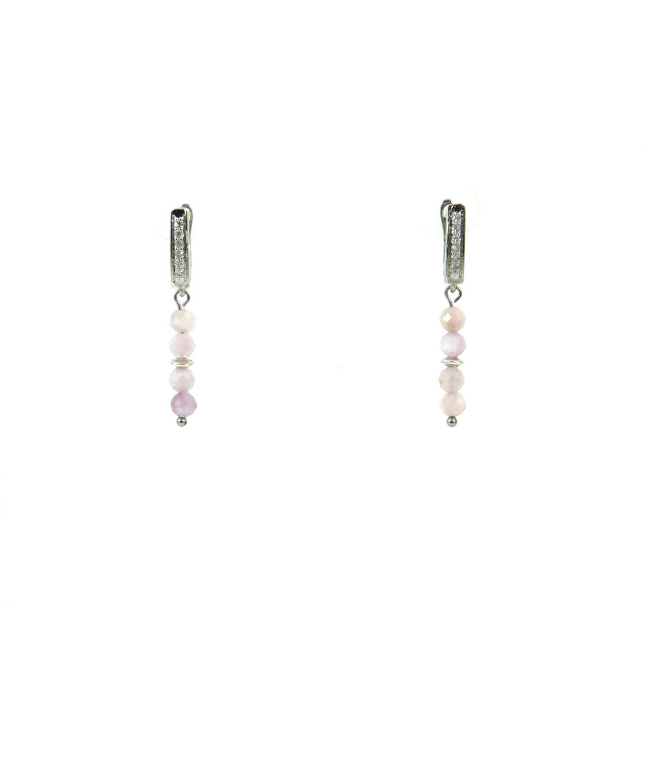 Kunzite earrings 4 mm facet