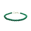 Bracelet Malachite 5 mm, silver