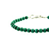 Bracelet Malachite 5 mm, silver