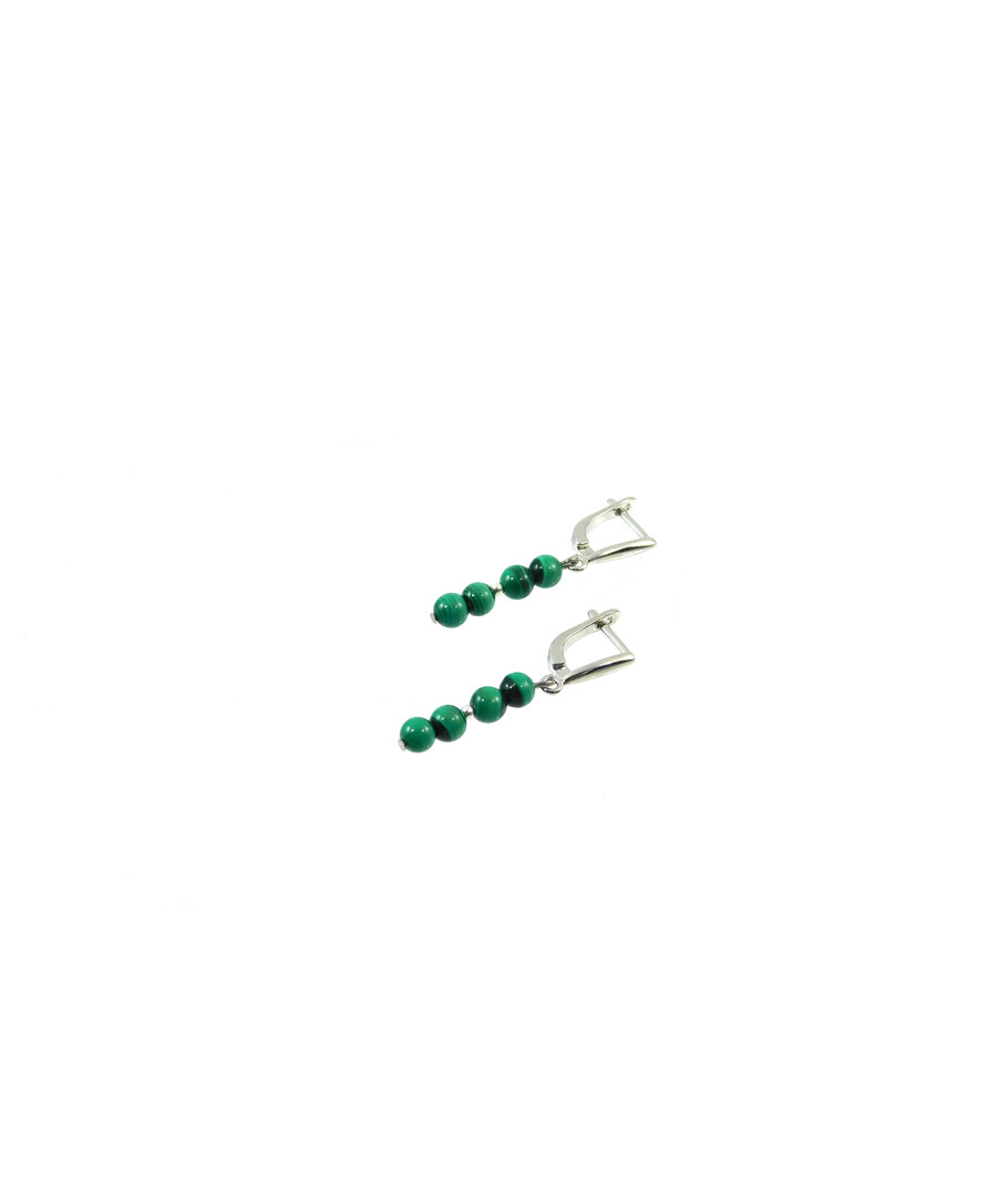 Malachite earrings 5 mm