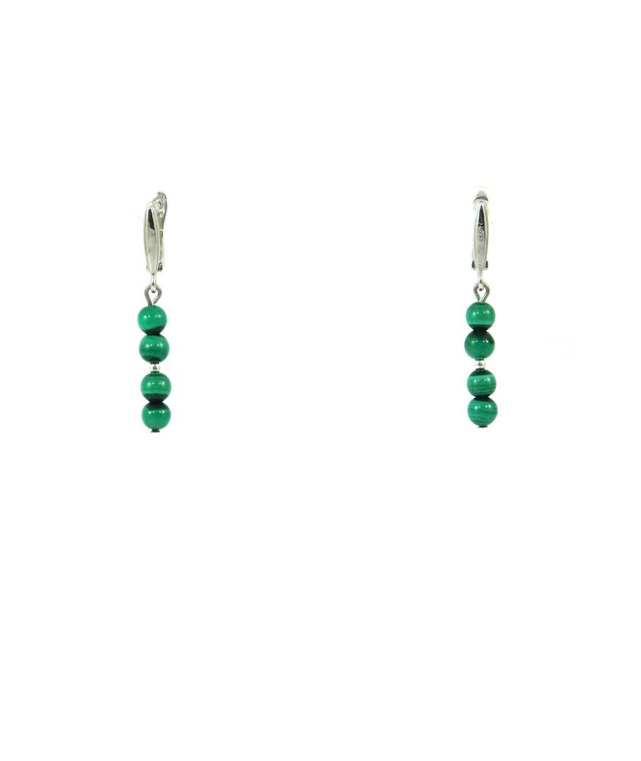 Malachite earrings 5 mm