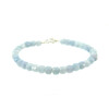 Bracelet Aquamarine cube face 5 mm, silver