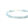 Bracelet Aquamarine cube face 5 mm, silver