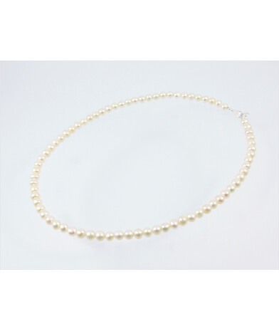 Necklace Pearls white silver 5 mm 41 cm