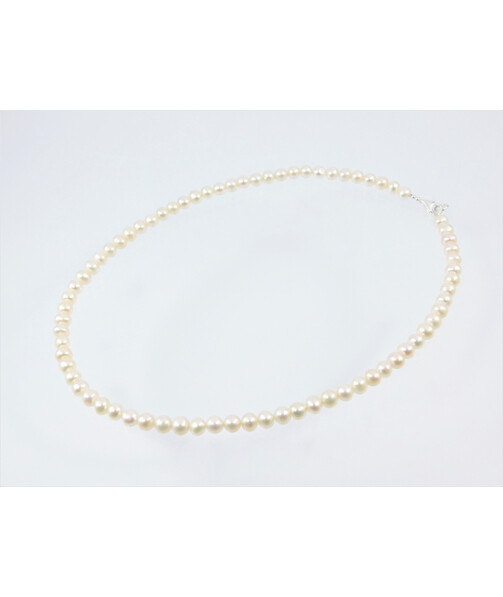 Necklace Pearls white silver 5 mm 41 cm