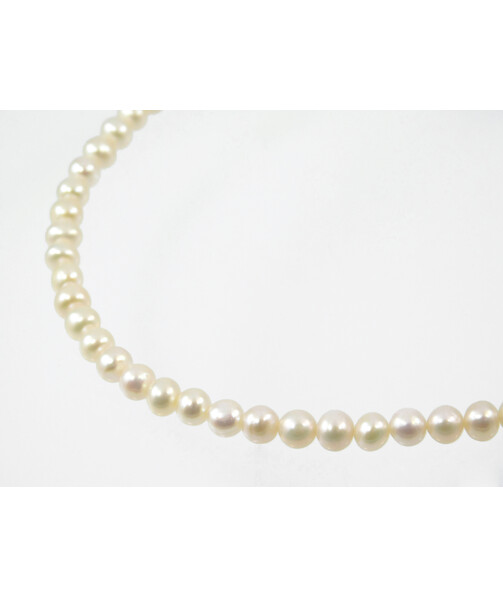 Necklace Pearls white silver 5 mm 41 cm