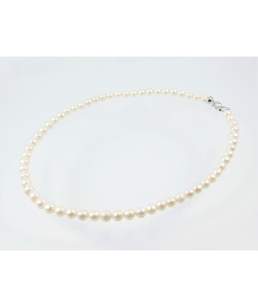 Pearl necklace 8mm silver 