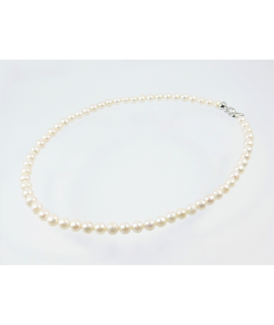 Pearl necklace 8mm silver 