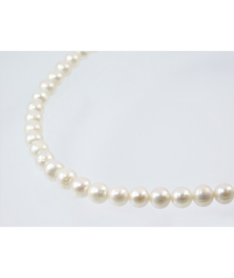 Pearl necklace 8mm silver 