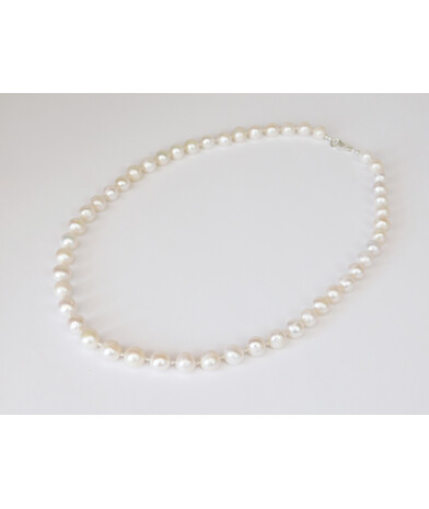 Pearl necklace, silver