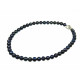 Ожерелье Жемчужины черные 8 мм серебро