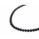 Ожерелье Жемчужины черные 6 мм серебро