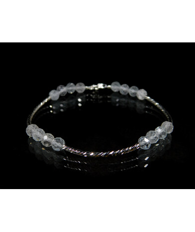 Exclusive bracelet "Women's style" Rock crystal facet 3.5 mm