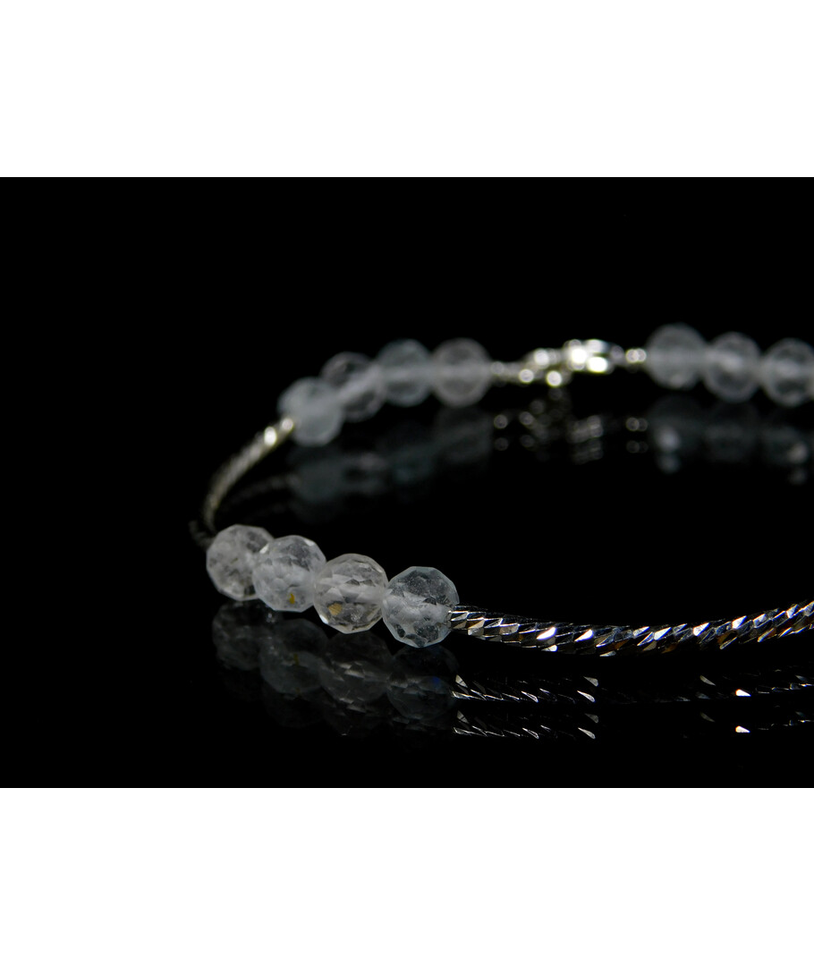 Exclusive bracelet "Women's style" Rock crystal facet 3.5 mm