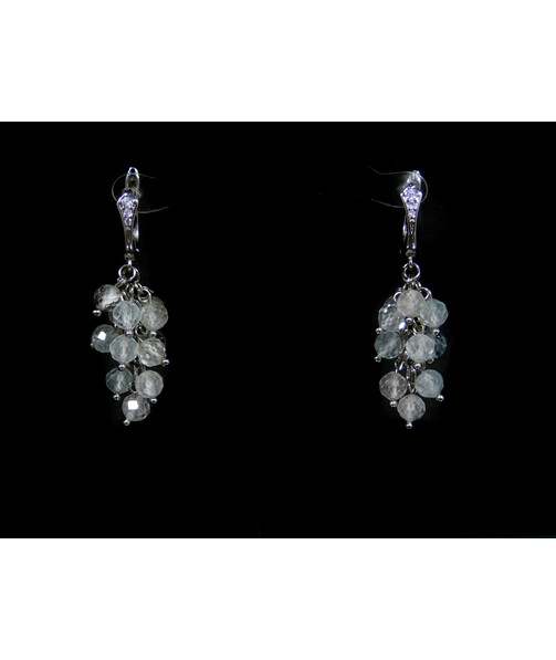 Exclusive earrings "Women's style" Rock crystal facet 3.5 mm 