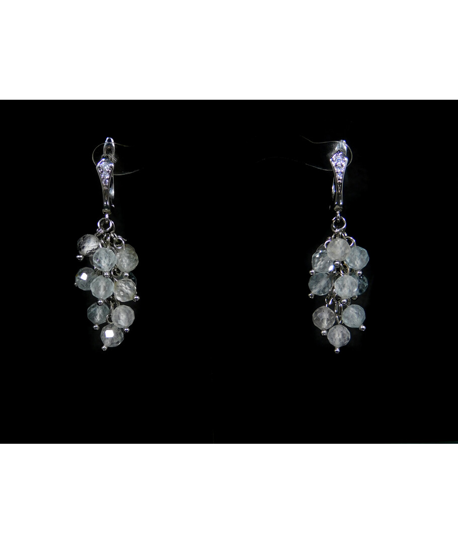 Exclusive earrings "Women's style" Rock crystal facet 3.5 mm 