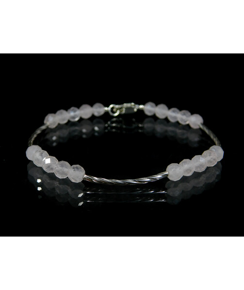 Exclusive bracelet "Women's style" Rose quartz cut 4 mm