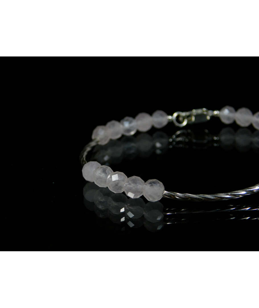 Exclusive bracelet "Women's style" Rose quartz cut 4 mm