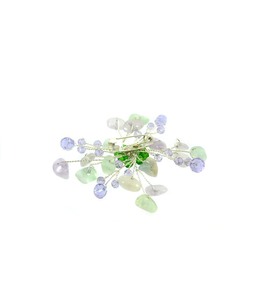 Exclusive brooch Fluorite 7*7 cm.