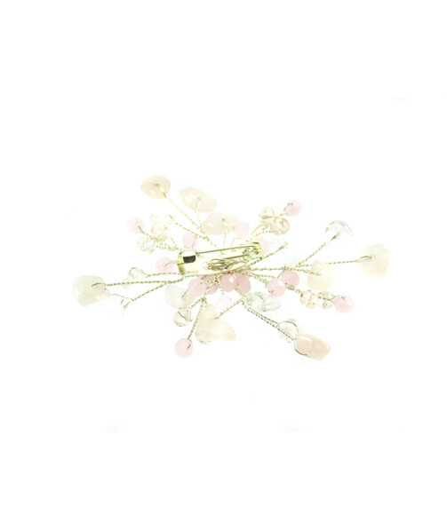 Exclusive rose quartz brooch 7x7 cm