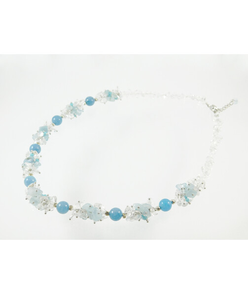 Exclusive necklace "Fountain song" Aquamarine