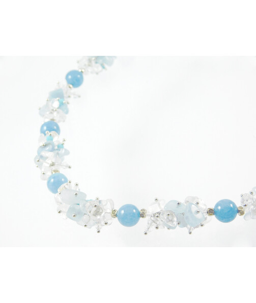 Exclusive necklace "Fountain song" Aquamarine