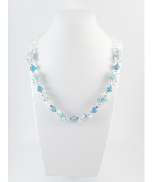 Exclusive necklace "Fountain song" Aquamarine