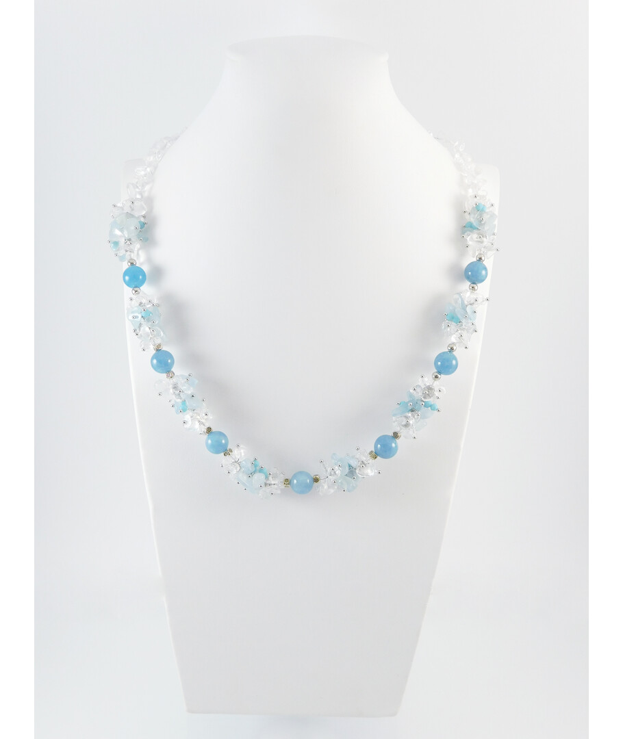 Exclusive necklace "Fountain song" Aquamarine