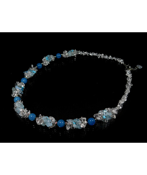 Exclusive necklace "Fountain song" Aquamarine