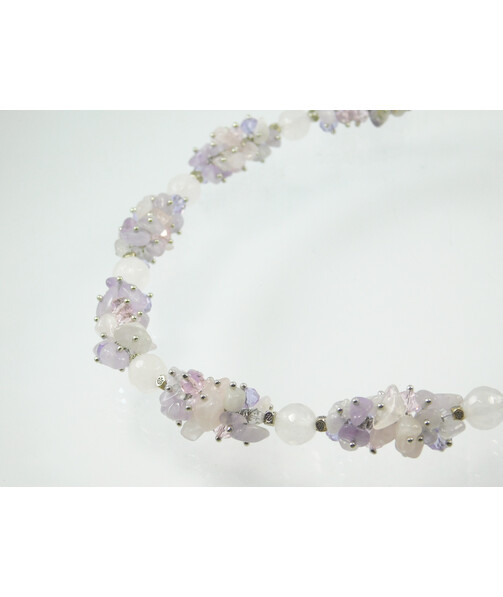 Exclusive necklace "Gentle motif" Rose quartz  