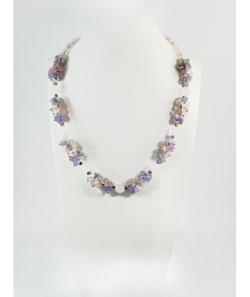 Exclusive necklace "Gentle motif" Rose quartz  