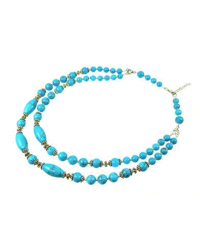 Exclusive necklace "Dorothea" 2-row Turquoise