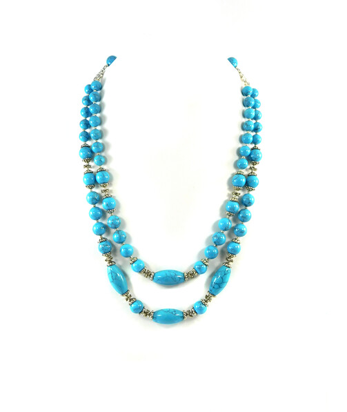 Exclusive necklace "Dorothea" 2-row Turquoise