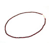 Garnet necklace face 4 mm. silver