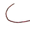 Garnet necklace face 4 mm. silver