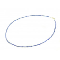 Ожерелье Танзанит грань 3 мм. серебро 