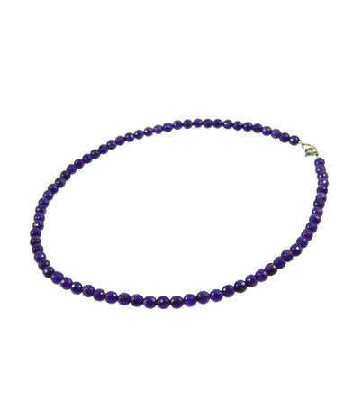 Amethyst facet necklace 6 mm.