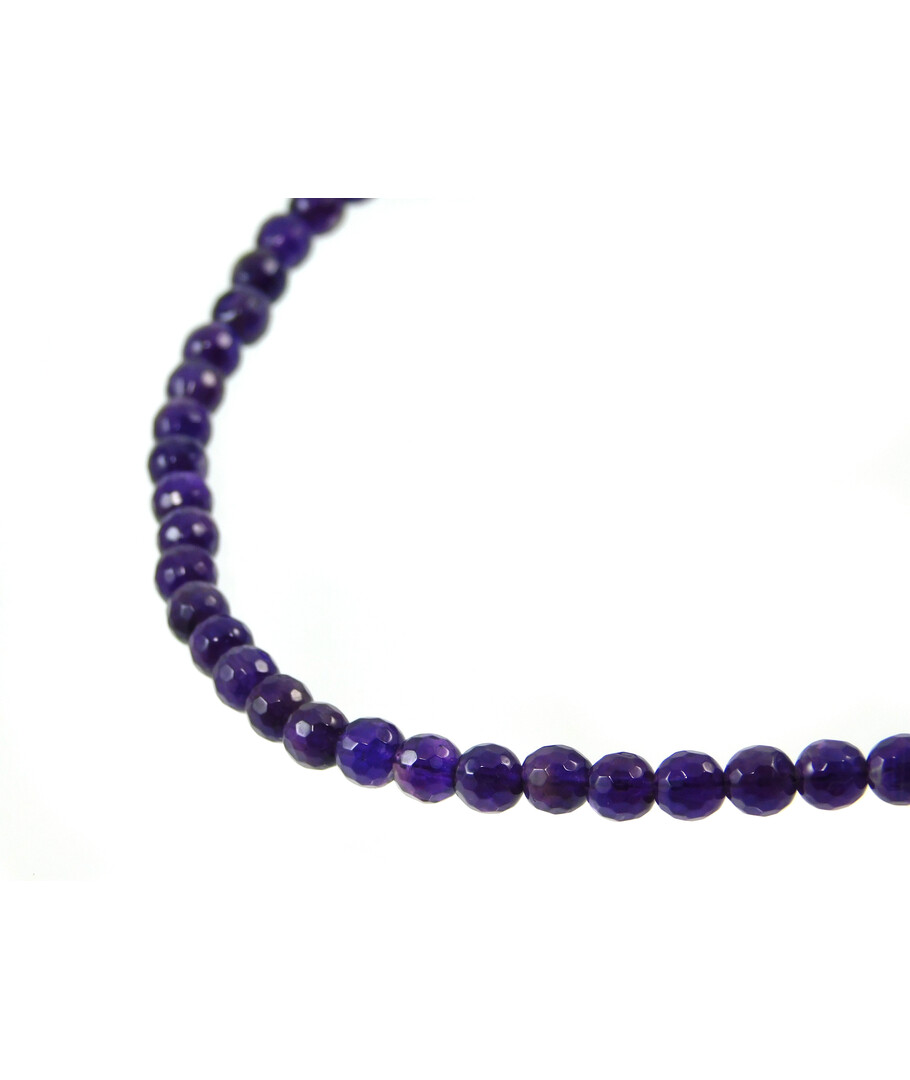 Amethyst facet necklace 6 mm.