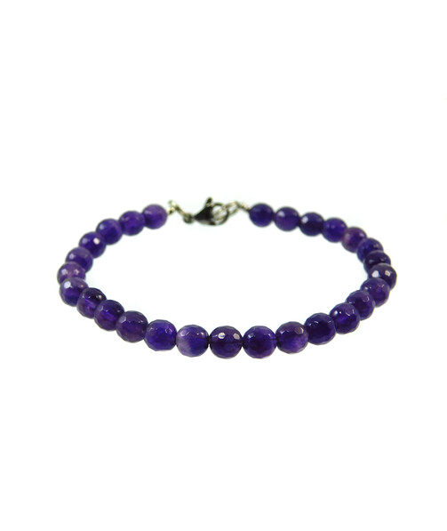 Amethyst facet bracelet 6 mm