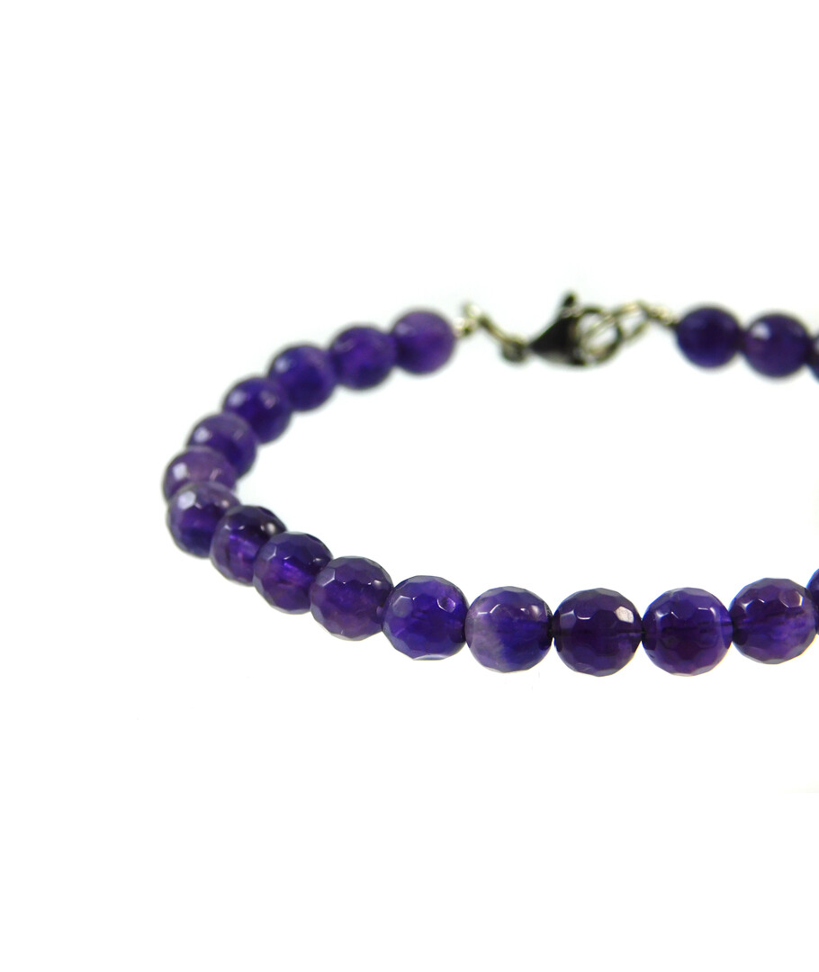 Amethyst facet bracelet 6 mm