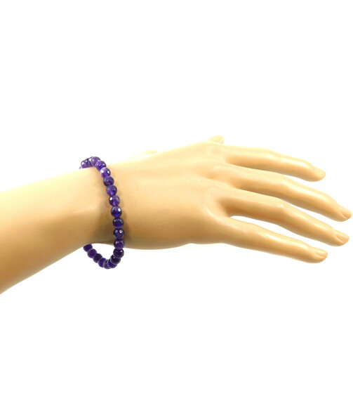 Amethyst facet bracelet 6 mm