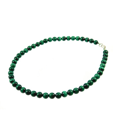 Malachite necklace 8 mm silver