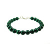 Bracelet Malachite 8 mm, silver